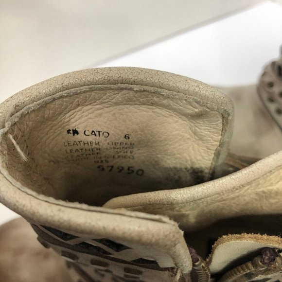 Freebird Cato Strappy Harness Ankle Bootie Boots Stone Gray Distressed Women's 6 - Picture 6 of 12